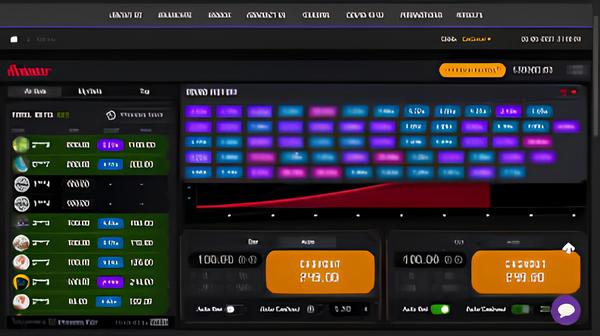 Aviator HUD: center, top history, side players, bottom balance